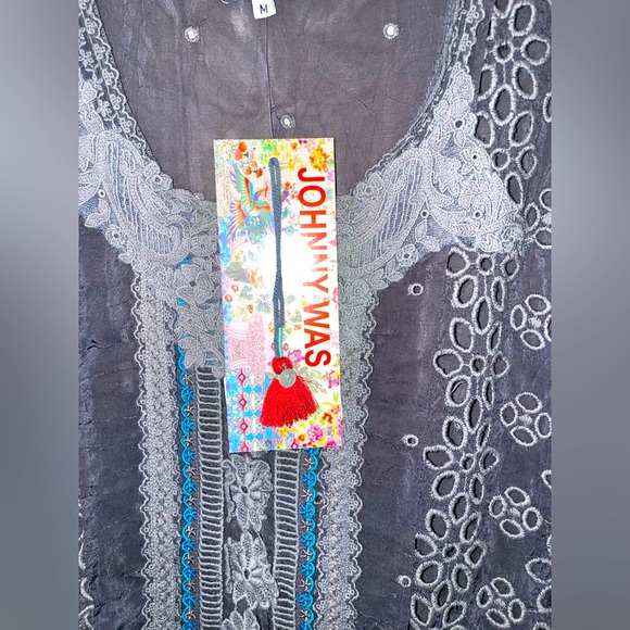 NWT!! Johnny Was Size M Gray/Blue Lucky Tank🐺 - Picture 3 of 6